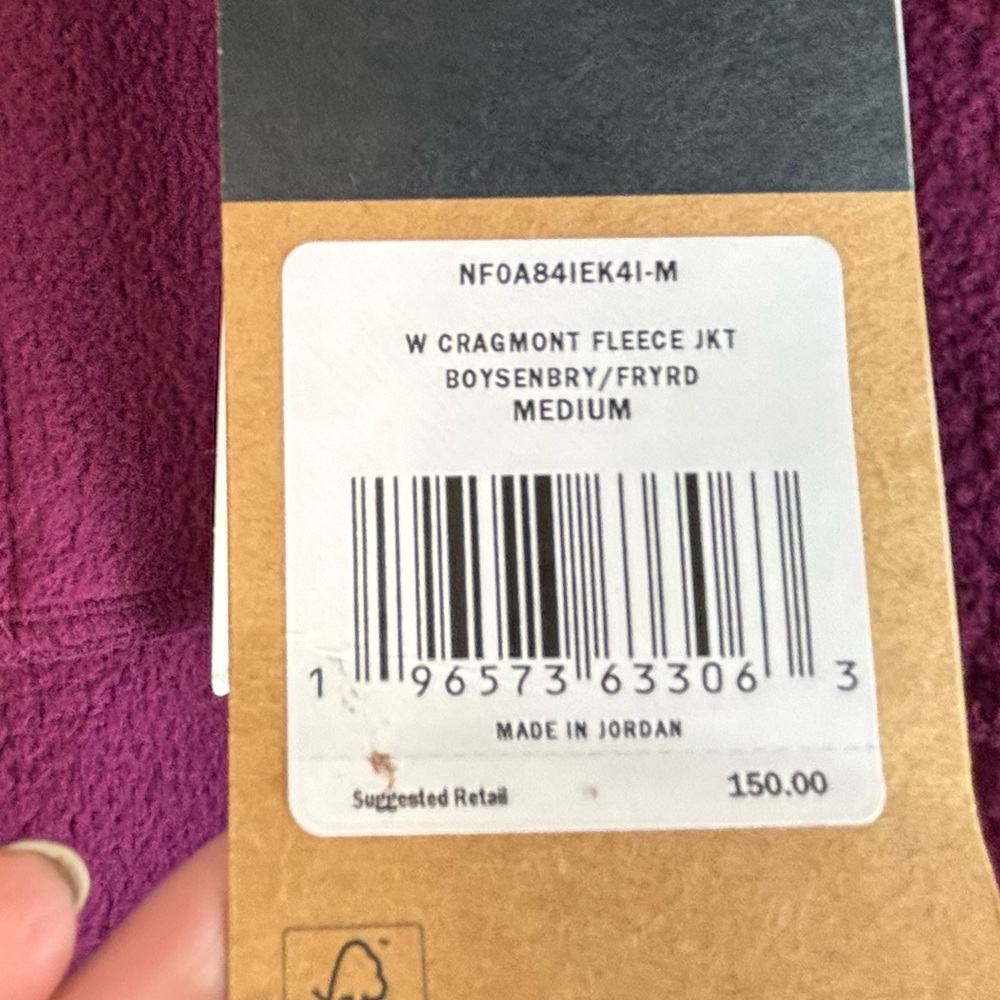 NWT The North Face Cragmont Purple Fleece Jacket size medium winter coat - Picture 14 of 16